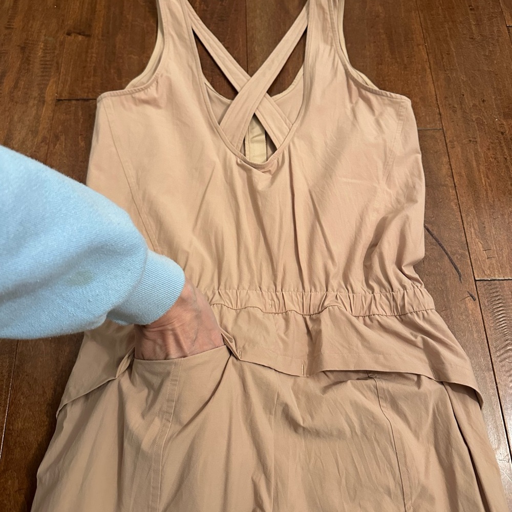 Lululemon Beige Shift in Time Cross Back Jumpsuit Sz 6 - Picture 10 of 16